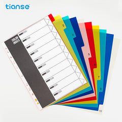 A4 Refill Paper Divider Index 11 Holes 10 Pages for Binders