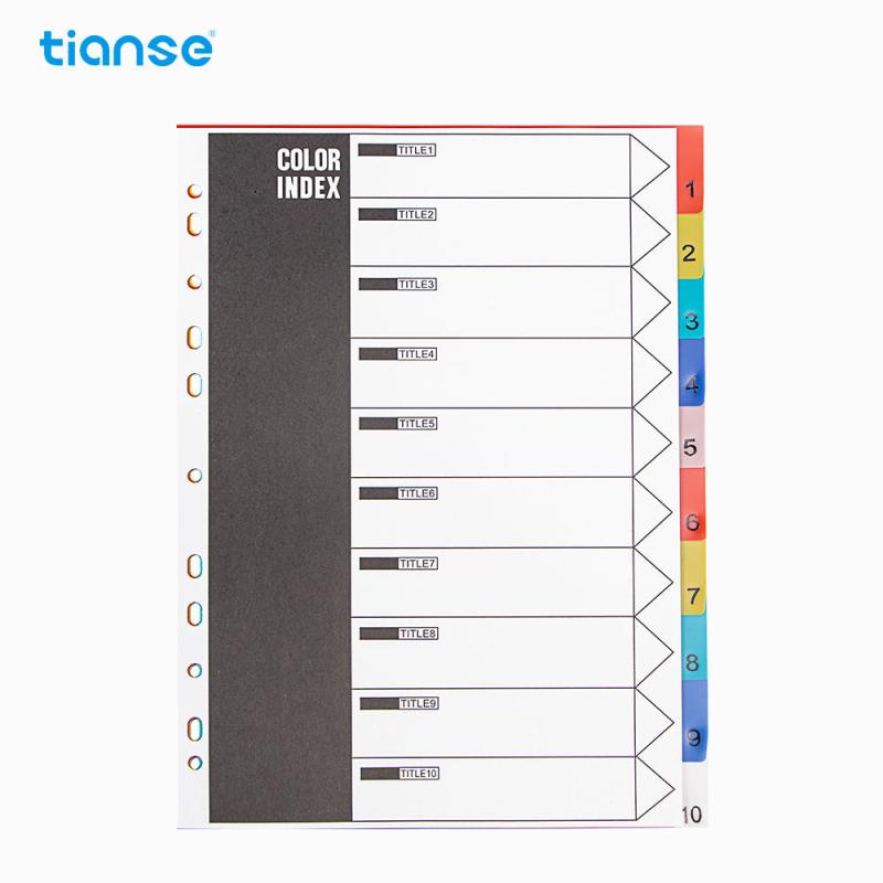 A4 Refill Paper Divider Index 11 Holes 10 Pages for Binders