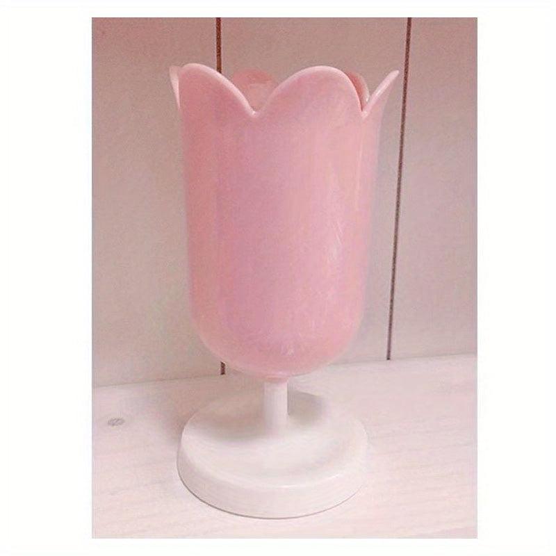 Cute Tulip Pen Holder Heart Shaped Storage Bucket