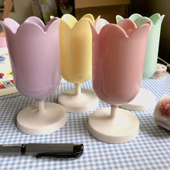 Cute Tulip Pen Holder Heart Shaped Storage Bucket