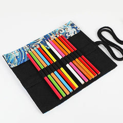 Japanese Style Cotton & Linen Pencil Bag 72 Holes Large Capacity