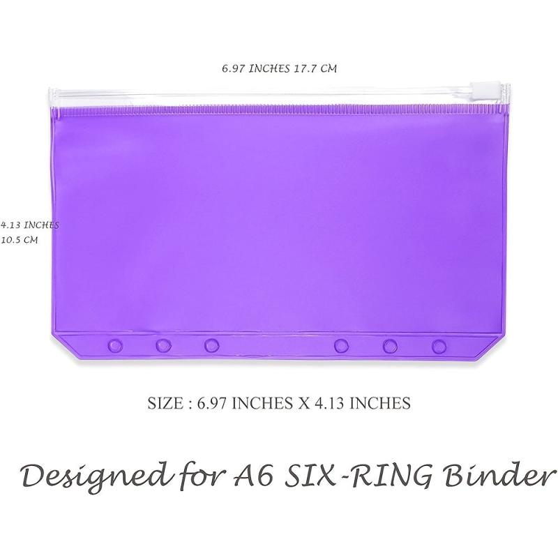 12pcs A6 Binder PVC Pocket Notebook Colorful Waterproof Zipper Folders