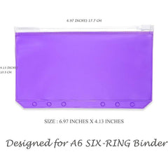 12pcs A6 Binder PVC Pocket Notebook Colorful Waterproof Zipper Folders