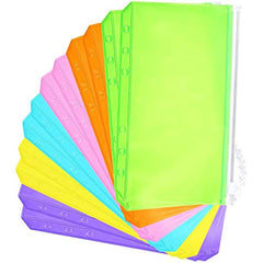 12pcs A6 Binder PVC Pocket Notebook Colorful Waterproof Zipper Folders