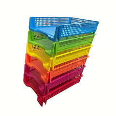 Colorful Narrow Mouth Document Storage Basket