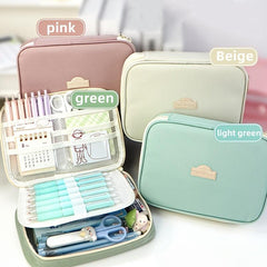 Large Capacity Pencil Case Handheld Stationery Bag for Office School