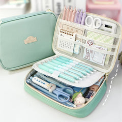 Large Capacity Pencil Case Handheld Stationery Bag for Office School