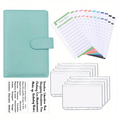 Faux Leather A6 Budget Planner Binder with Cash Envelopes & Expense Budget