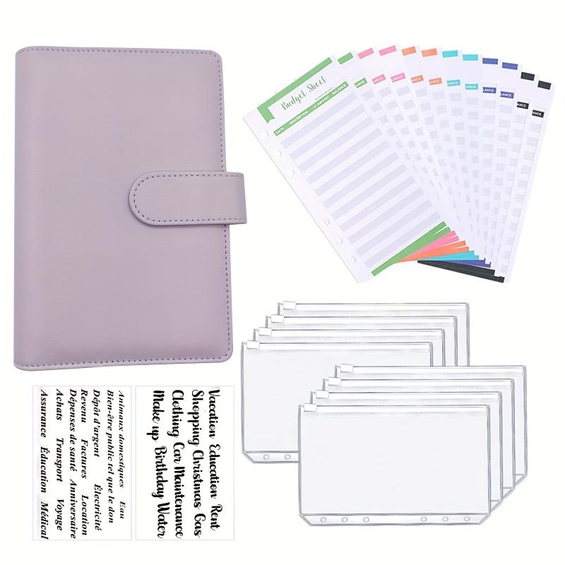 Faux Leather A6 Budget Planner Binder with Cash Envelopes & Expense Budget