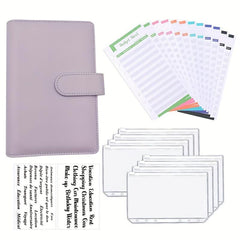 Faux Leather A6 Budget Planner Binder with Cash Envelopes & Expense Budget