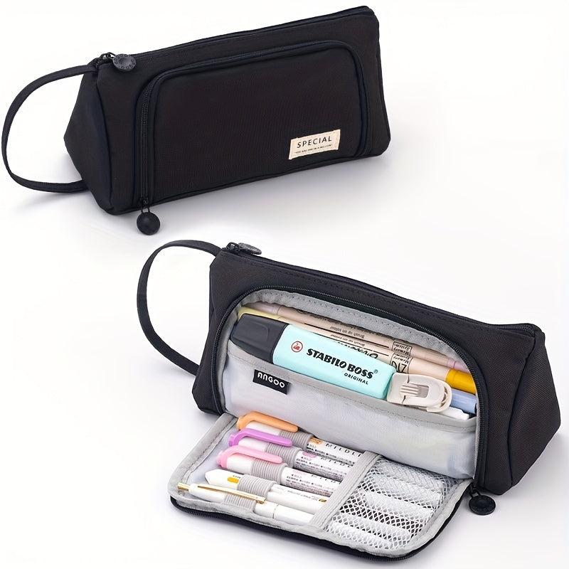 Triangle Window Pencil Case Large Capacity Pen Stationery Box For Students