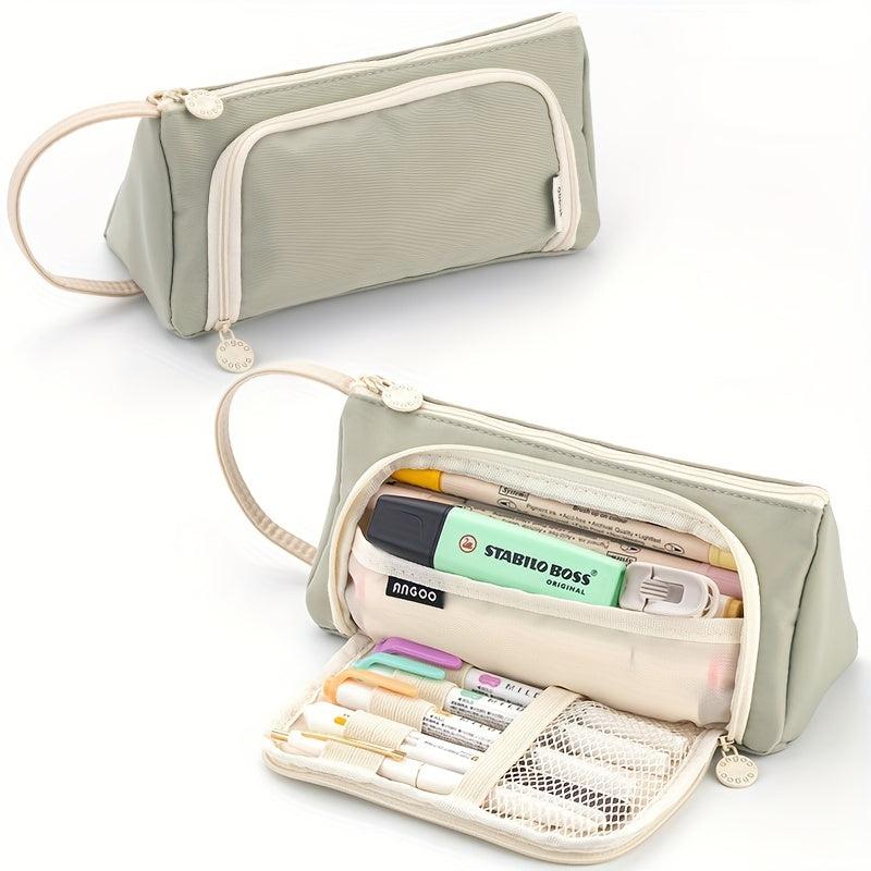 Triangle Window Pencil Case Large Capacity Pen Stationery Box For Students