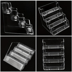 Vertical Transparent Business Card Case with 4 Layers, 4 Grids