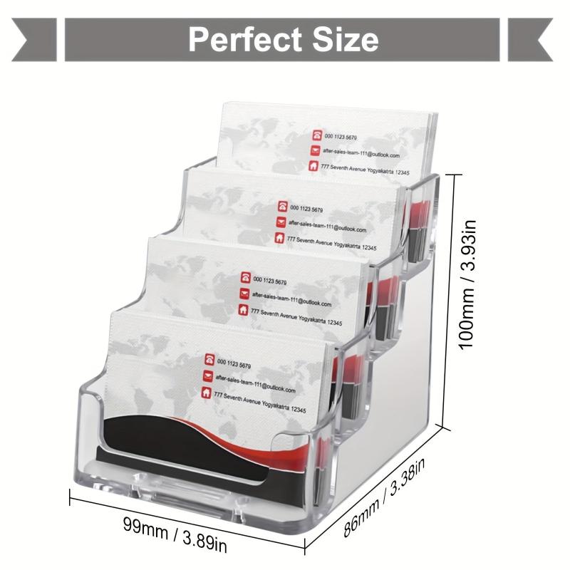 Vertical Transparent Business Card Case with 4 Layers, 4 Grids