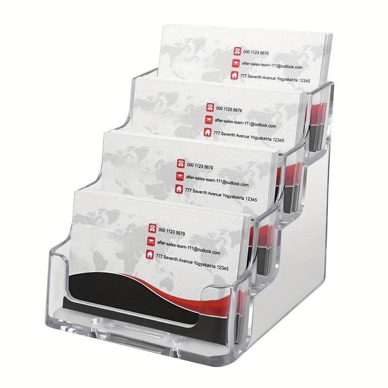 Vertical Transparent Business Card Case with 4 Layers, 4 Grids