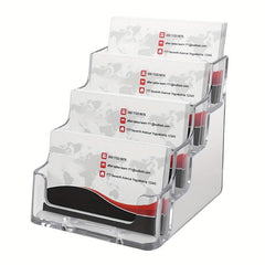 Vertical Transparent Business Card Case with 4 Layers, 4 Grids
