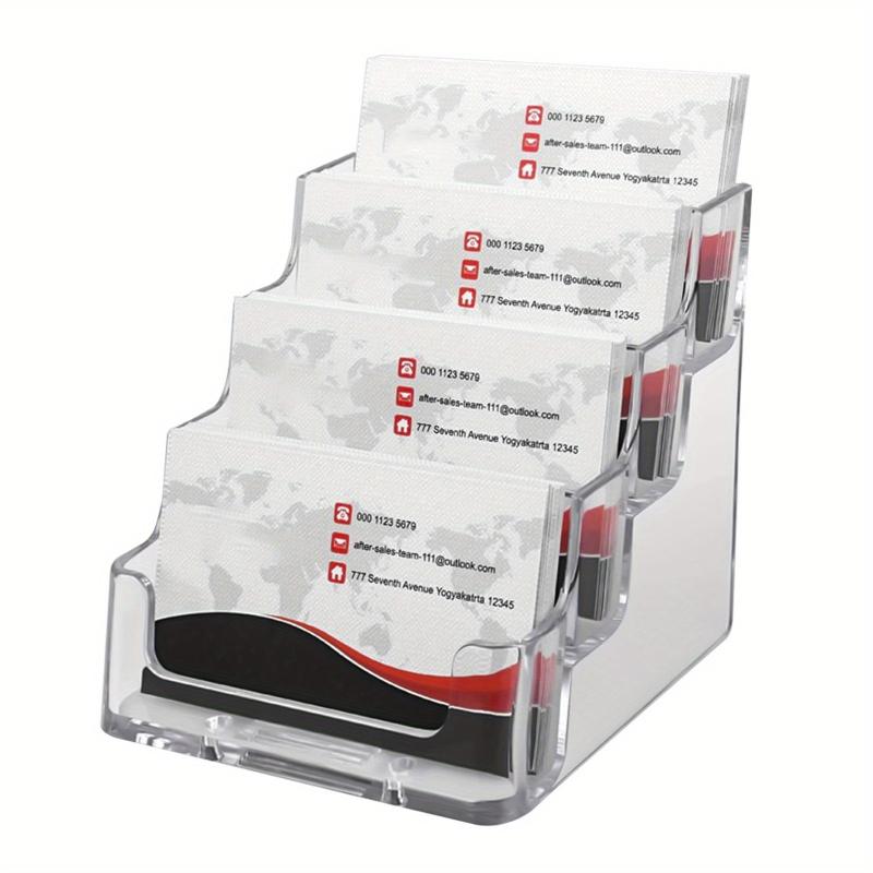 Vertical Transparent Business Card Case with 4 Layers, 4 Grids
