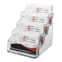 Vertical Transparent Business Card Case with 4 Layers, 4 Grids