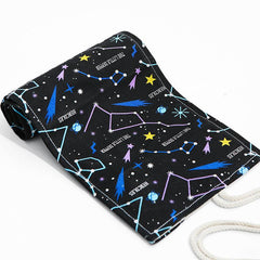 Night Sky Sketch Pencil Bag Large Capacity Canvas Pen Roll 72 Holes