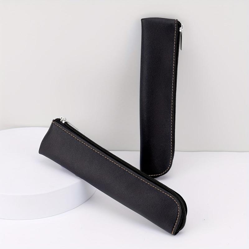 Leather Pencil Case Stationery Storage Bag For Students