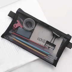 Transparent Mesh Pencil Case Exam Special Portable Pencil Case