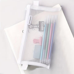 Transparent Mesh Pencil Case Exam Special Portable Pencil Case