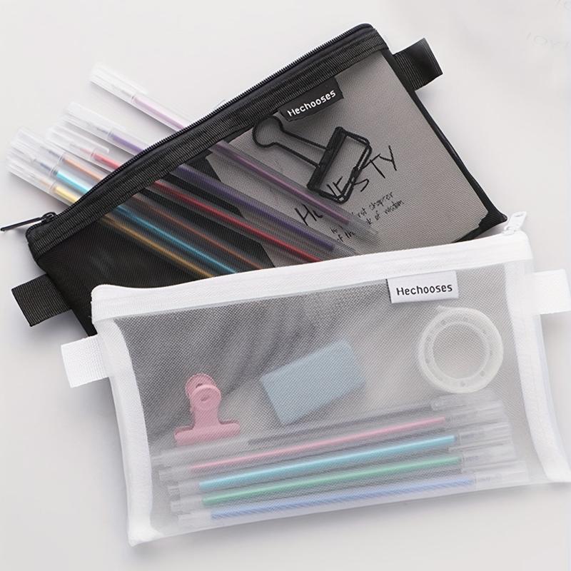 Transparent Mesh Pencil Case Exam Special Portable Pencil Case