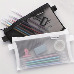 Transparent Mesh Pencil Case Exam Special Portable Pencil Case