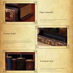 Retro Wood Pen Holder Desk Organizer