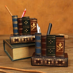 Retro Wood Pen Holder Desk Organizer