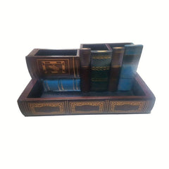 Retro Wood Pen Holder Desk Organizer