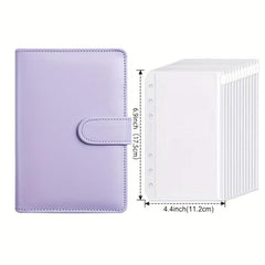 A6 PU Leather Budget Binder Notebook Cash Envelopes System