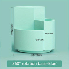 Rotating Pen Holder 3 Divided Slots Revolving Pencil Cup Stationery Organizer