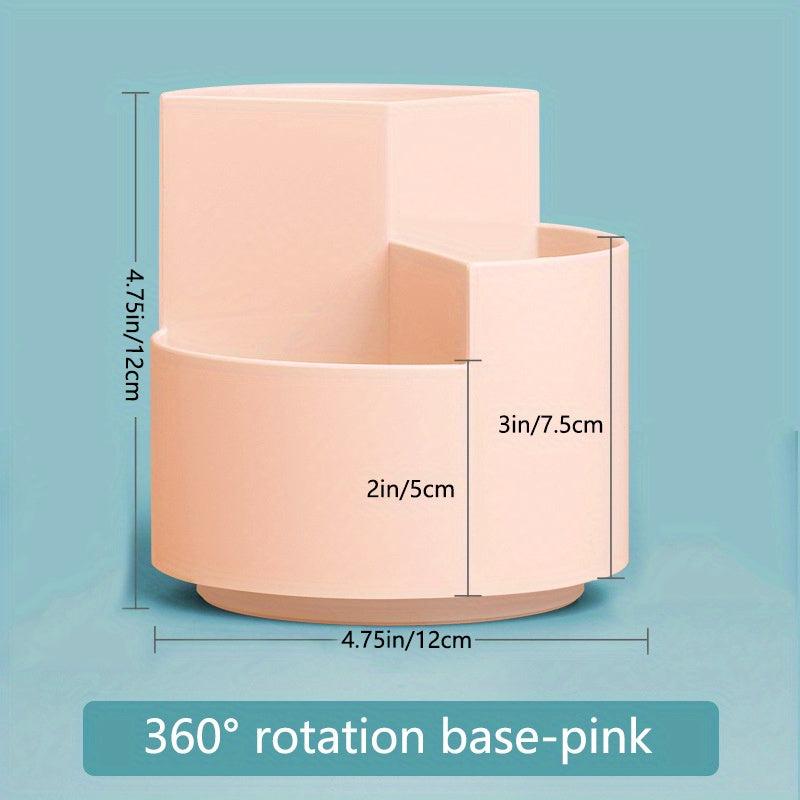 Rotating Pen Holder 3 Divided Slots Revolving Pencil Cup Stationery Organizer