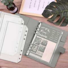 10/20pcs A6 Budget Binder Pockets Clear Zipper Folder 6 Holes For Cash Envelope
