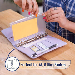 10/20pcs A6 Budget Binder Pockets Clear Zipper Folder 6 Holes For Cash Envelope
