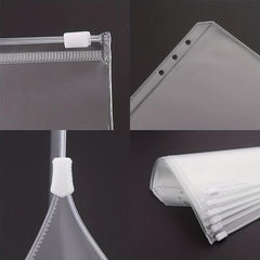 10/20pcs A6 Budget Binder Pockets Clear Zipper Folder 6 Holes For Cash Envelope