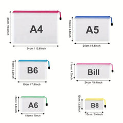 16pcs Mesh Zipper Pouch Waterproof Colored PVC Travel Bags