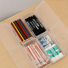 Translucent Plastic Pencil Case Stackable Office Storage