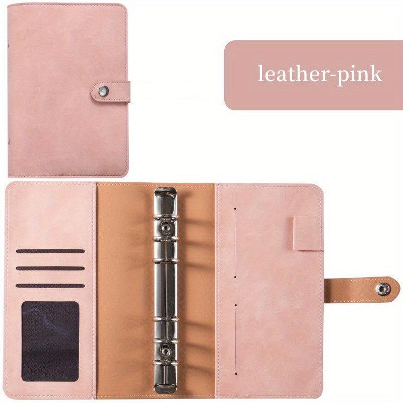 Leather A6 Notebook Binder for Receipts and Change Storage
