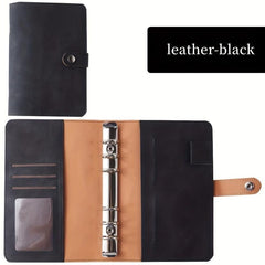 Leather A6 Notebook Binder for Receipts and Change Storage