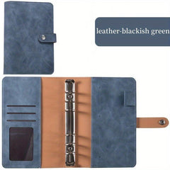 Leather A6 Notebook Binder for Receipts and Change Storage