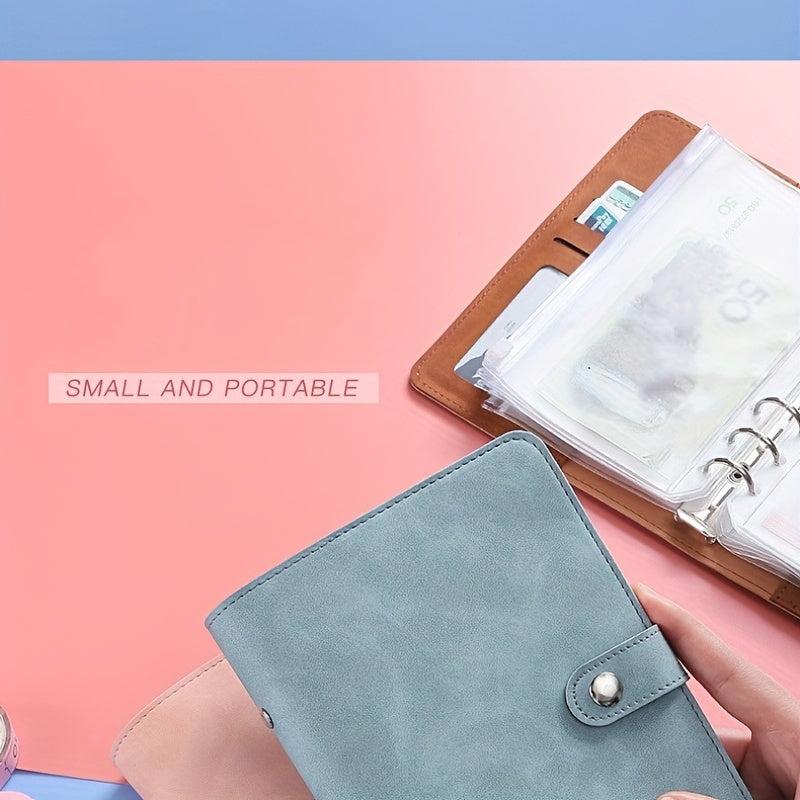 Leather A6 Notebook Binder for Receipts and Change Storage