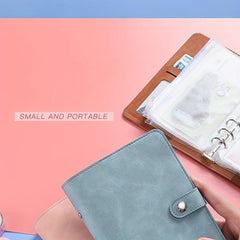 Leather A6 Notebook Binder for Receipts and Change Storage