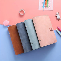 Leather A6 Notebook Binder for Receipts and Change Storage