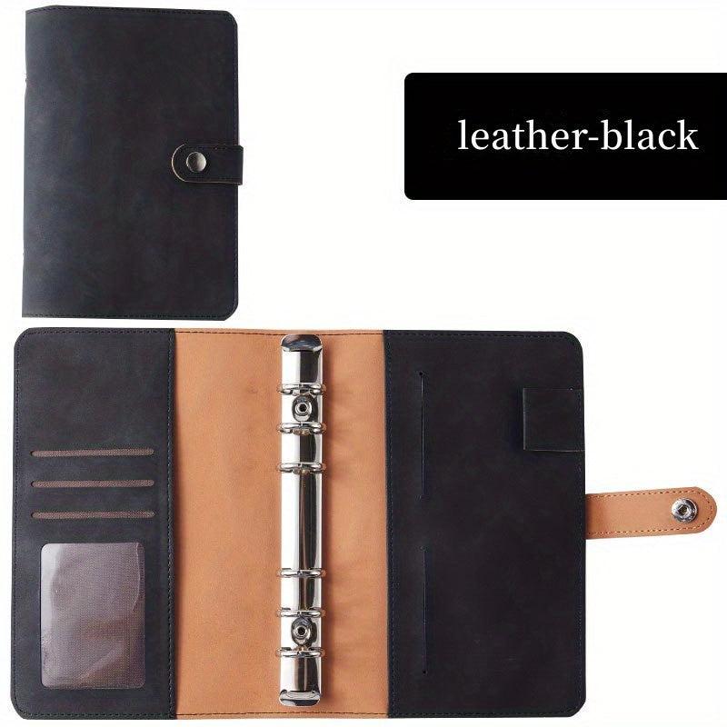 Leather A6 Notebook Binder for Receipts and Change Storage