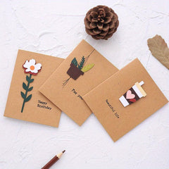 12pcs 3D Greeting Cards with Envelope Birthday Gift Thanksgiving Blessing