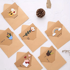 12pcs 3D Greeting Cards with Envelope Birthday Gift Thanksgiving Blessing