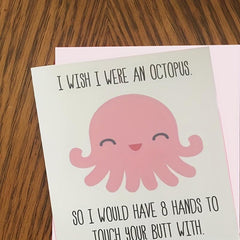 Funny Octopus Love Card - Romantic Anniversary Greeting for Husband