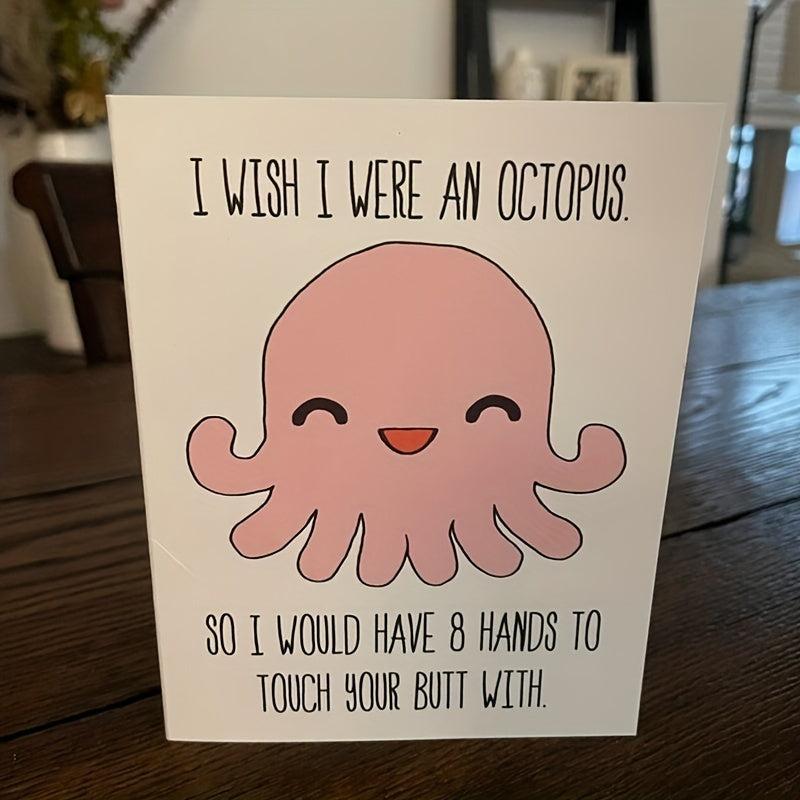 Funny Octopus Love Card - Romantic Anniversary Greeting for Husband
